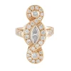 Bague Marquise Forme Entrelacée, Diamants, Or Jaune