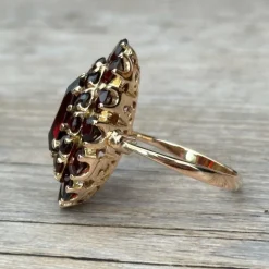 Bague marquise grenats en or rose