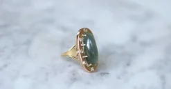 Bague Marquise oeil de chat, diamants