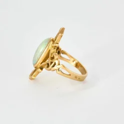 Bague marquise opale et or jaune