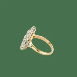 BAGUE MARQUISE OR & DIAMANTS.