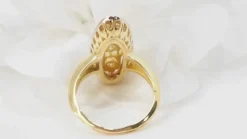 Bague marquise or bicolore et diamants