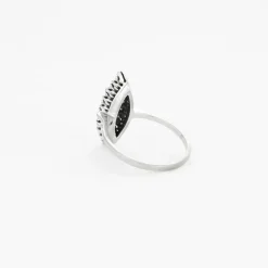 Bague marquise or blanc