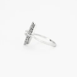 Bague marquise or blanc