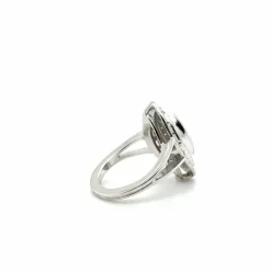 Bague Marquise or blanc - Rubis et Diamants