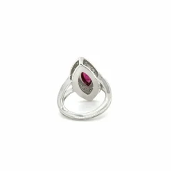Bague Marquise or blanc - Rubis et Diamants