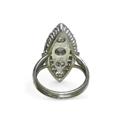 Bague marquise or blanc 2 carats de diamants