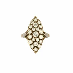 Bague Marquise Or Blanc Diamants