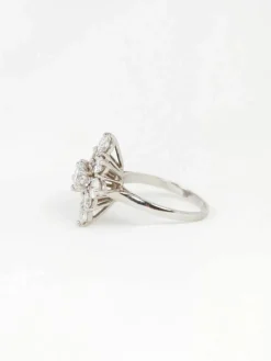 Bague marquise or diamants