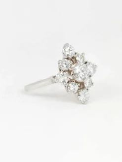 Bague marquise or diamants
