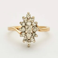 Bague Marquise or et diamants