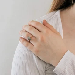 Bague Marquise or et diamants