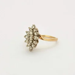 Bague Marquise or et diamants