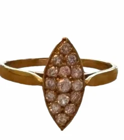 Bague marquise or jaune diamants