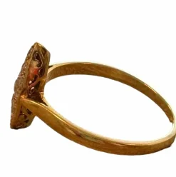 Bague marquise or jaune diamants