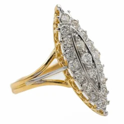 Bague Marquise Or jaune Diamant