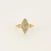 Bague marquise or jaune et blanc diamants