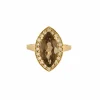Bague Marquise or jaune quartz