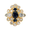 Bague Marquise Or jaune Saphir