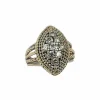 Bague Marquise Or Platine Diamants