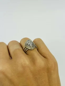 Bague Marquise Or Platine Diamants