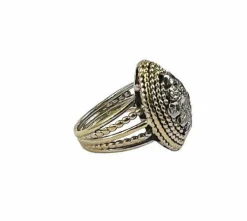 Bague Marquise Or Platine Diamants