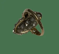 Bague marquise or platine diamants