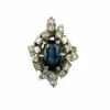 Bague Marquise Or Saphir Diamants