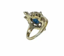 Bague Marquise Or Saphir Diamants