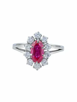 Bague Marquise Rubis synthétique