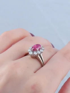 Bague Marquise Rubis synthétique