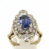 Bague Marquise, saphir et diamant