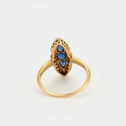 Bague Marquise Saphirs et Diamants