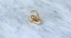 Bague Marquise Saphirs et Diamants Or Jaune