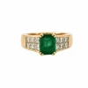 Bague émeraude & brillants or jaune