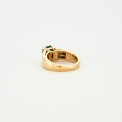 Bague émeraude & brillants or jaune