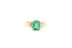 Bague émeraude 1,53 ct et diamants