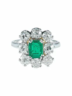 Bague Émeraude & Diamants