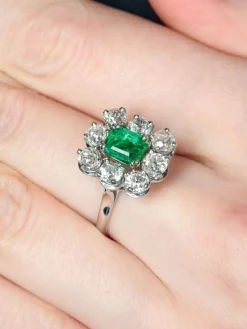 Bague Émeraude & Diamants