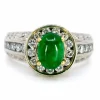 Bague émeraude cabochon, diamant