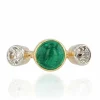 Bague émeraude cabochon et diamants