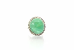 Bague émeraude cabochon et diamants
