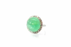 Bague émeraude cabochon et diamants