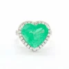 Bague émeraude coeur Colombie 6,60 ct et diamants