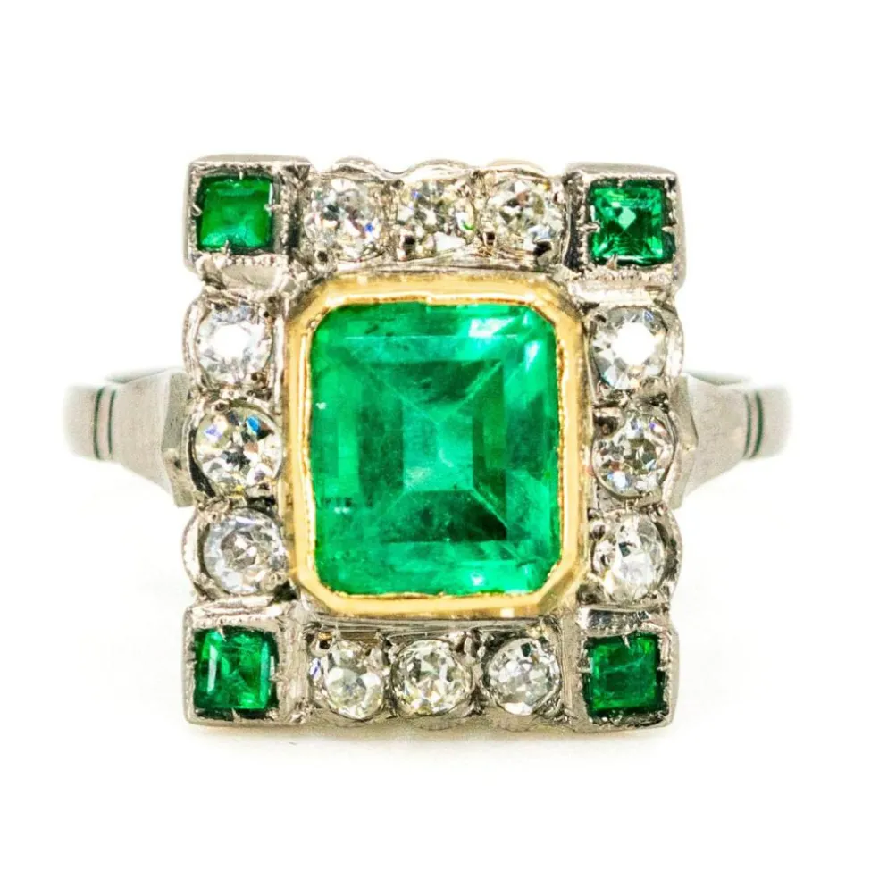 Bague émeraude diamant 14 carats