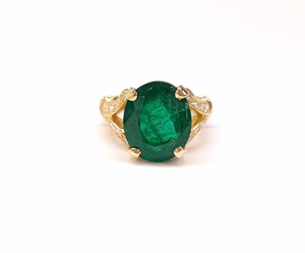 Bague émeraude diamants