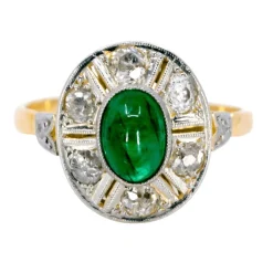 Bague émeraude, diamants