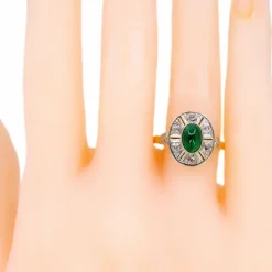 Bague émeraude, diamants
