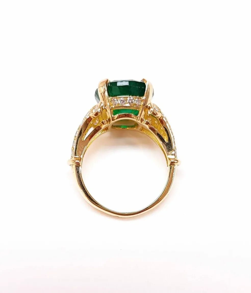 Bague émeraude diamants