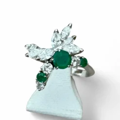 Bague émeraude diamants